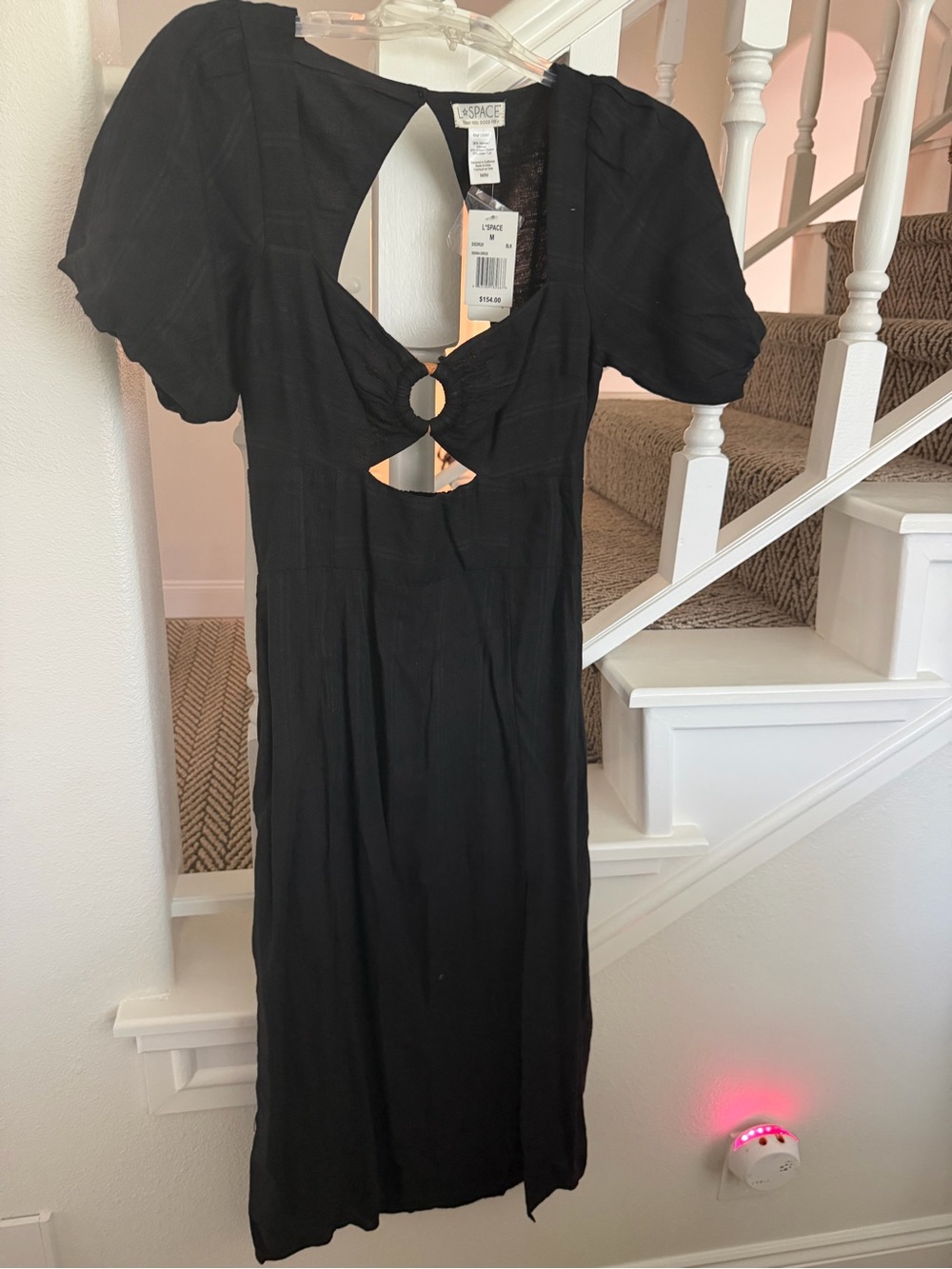l*space Black Midi Dress with Front Cutouts